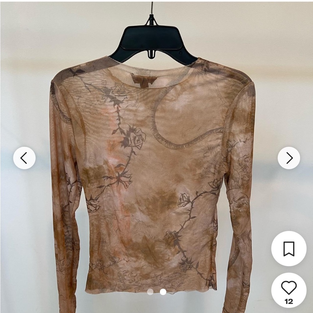 I.AM.GIA Crescent Mesh Long Sleeve Top
